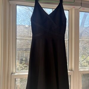 Guess Black V-Neck A-Line Short Dress